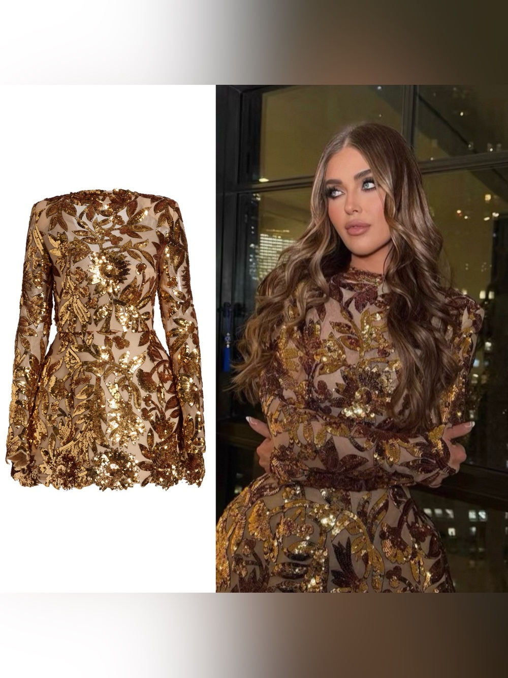 New Bronx And Banco Aurelia Floral-Sequined Mini Dress